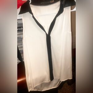 Alice + Olivia Black and White Button-Down Blouse